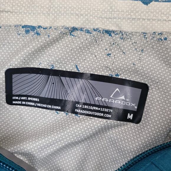 Paradox Rain Jacket Women M Blue Hooded Zip Pockets Lightweight Polyurethane - Picture 7 of 8